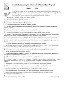 Individualized Studies Checklist
