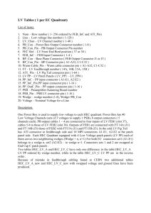 LV Tables ( 1 per EC Quadrant)