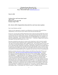 Letter from Clouston Energy Research, LLC