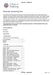 Diversity form - College of Policing