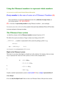 Using the Fibonacci numbers to represent whole numbers