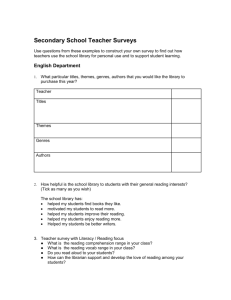 Secondary School Teacher Surveys