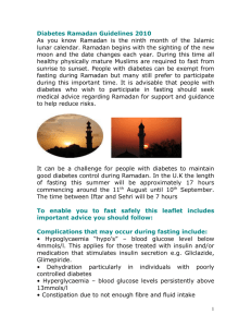 Diabetes Ramadan Guidelines 2009