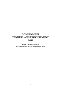Government Tenders And Procurement Law