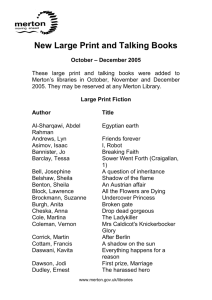 New Large Print and Talking Books