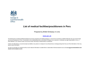 Peru - List of Medical Facilities
