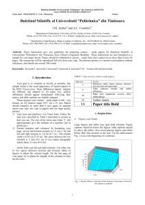 Preparation of papers in Two – Column (IEEE Style) Format for the
