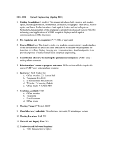 Standardized Syllabus for the College of Engineering