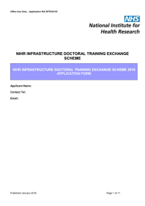 NIHR Infrastructure Doctoral Training Exchange Scheme