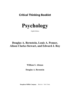 Instructor Critical Thinking Booklet