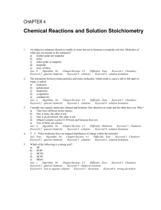 Chemical Reaction/Solution Practice Answers