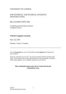 CIS326 2004 Exam Paper - Goldsmiths Homepages Server