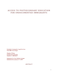 THE ACCESSIBILIY OF POSTSECONDARY EDUCATION TO
