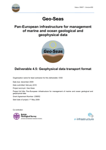 Standards for transport of geophysical data - Geo-Seas