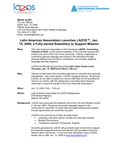 Latin American Association Launches LAZOS Subsidiary Jan