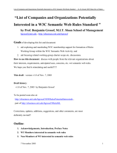 2. W3C Members interested in semantic web rules