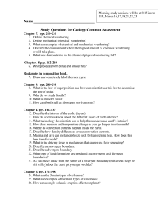 Name Study Questions for Geology Common Assessment Chapter 7