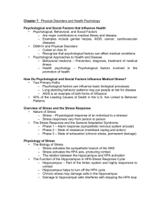 Chapter 7: Physical Disorders and Health Psychology