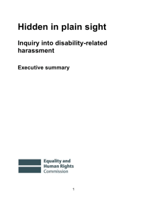 inquiry into disability-related harassment executive summary Word