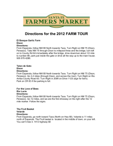 Directions for the 2012 FARM TOUR