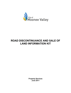 Road Discontinuance and Sale of Land Information Kit