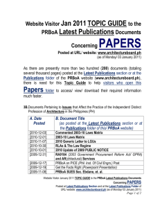 2011 Publications Topic Guide to DOCUMENTS