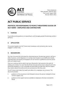 protocol for responding to people threatening suicide or self harm