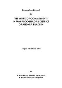 Evaluation Report On THE WORK OF COMMITMENTS IN