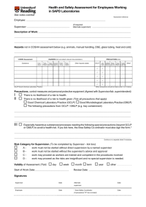 Form-assessment of health & safety aspects of staff supervision