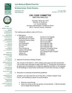 CRC Code Committee - ICC Los Angeles Basin Chapter