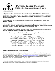 EMSA ID Player Coach Carding Info & Dates Idoor 2014-2015
