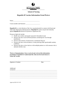 Hepatitis B Vaccine Information Form