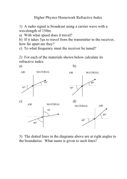 Shedding Light on Refraction Worksheet