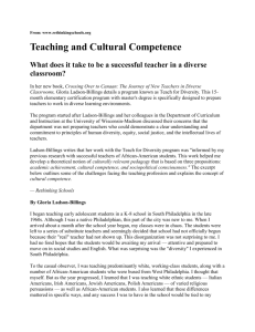 Teaching and cultural competence: What does it take to be a