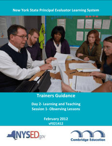 Session 1: Observing Lessons – Guidance