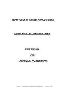 User Manual for Veterinary Practitioners (Short Version)