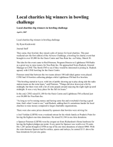 Local charities big winners in bowling challenge