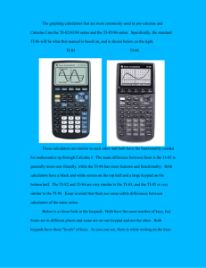 TI -86 Calculator Manual