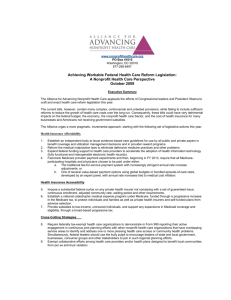 Alliance Position on Achieving Workable Health Care Reform