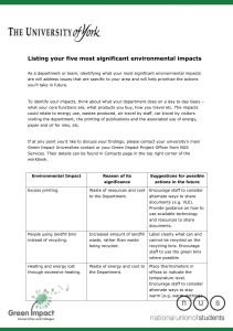 Top five environmental impacts (MS Word , 173kb)