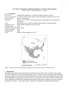 US-Mexico aquifers - Transboundary Freshwater Dispute Database