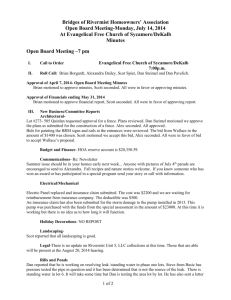 07-14-2014 Minutes OBM - Bridges of Rivermist HOA