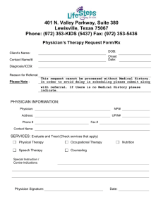 Physician Therapy Request Form