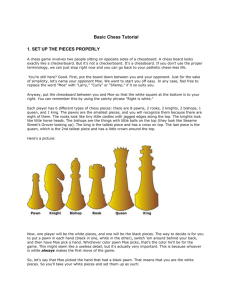 Basic Chess Tutorial 1. SET UP THE PIECES PROPERLY A chess