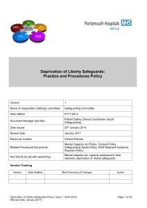 Deprivation of Liberty Safeguards Practice and Procedures Policy