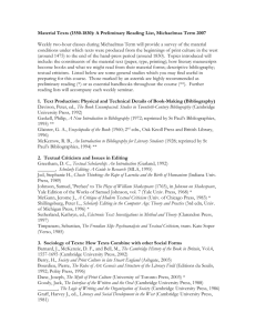 Producing Texts (1550-1800): A Preliminary Reading List