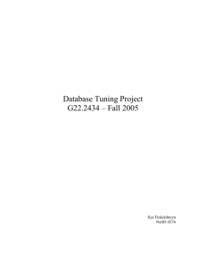 Database Tuning Project