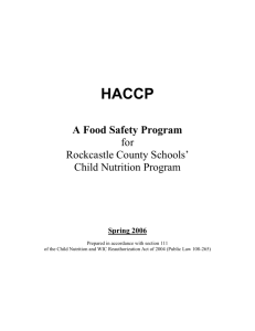 Introduction to HACCP - Rockcastle County Schools