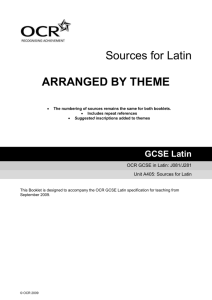 Sources for Latin - Sources booklet