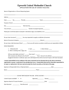 application for use of church facilities